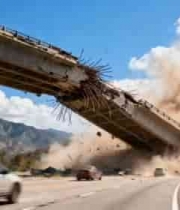  公路桥梁坍塌瞬间913#横屏 	 