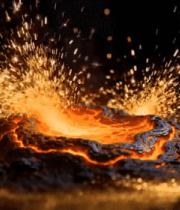 火山喷发特效画面5519#横屏 