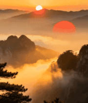 黄山日出云海自然风光997#横屏 