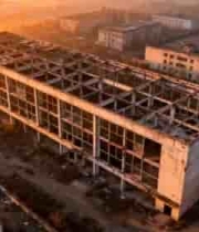  废弃烂尾楼航拍全景641#横屏 	 