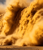 黄河壶口瀑布水流倾泻画面2556#横屏 