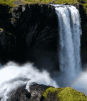 户外瀑布自然风光3006#横屏 