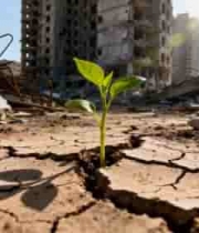  废墟中生长的绿色植物1675#横屏 	 