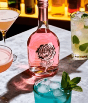 酒吧鸡尾酒酒瓶酒杯特写1192#横屏 