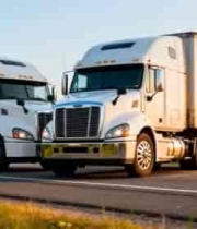  公路上的白色货运卡车768#横屏 	 