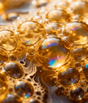 金色气泡微距特写3943#横屏 