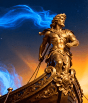 金色雕像与星空粒子背景3663#横屏 
