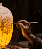 匠人手绘陶瓷花瓶花纹1118#横屏 