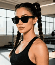 健身房内女性健身者特写1776#横屏 