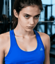 健身房内女性健身特写2590#横屏 