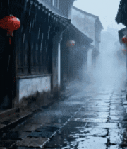 江南水乡古街雨景929#横屏 