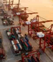  港口集装箱货轮航拍画面675#横屏 	 