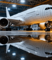 机库内停放的大型客机素材4424#横屏 