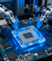 机械臂操作芯片电路板428#横屏 