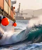  港口货轮集装箱航行画面275#横屏 	 