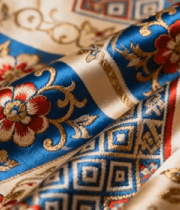 花纹刺绣丝绸面料特写5494#横屏 