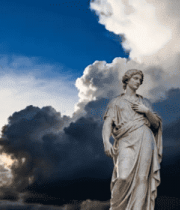 户外雕塑与天空云彩景象4376#横屏 