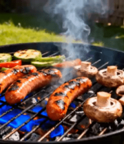 户外烤架烤制多样食材3423#横屏 