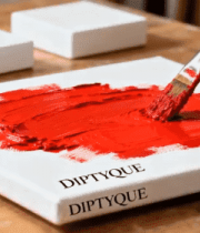 画笔在画板上涂抹红色颜料2948#横屏 