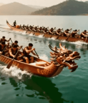 湖上龙舟比赛画面4101#横屏 