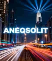  迪拜城市夜景车流画面68#横屏 	 