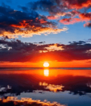 湖面日落天空美景1136#横屏 