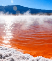 红色盐湖自然风光素材1182#横屏 