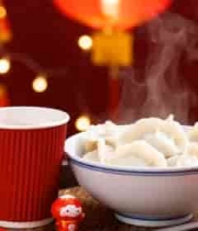  春节饺子与喜庆装饰画面2778#横屏 	 