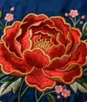  刺绣花卉布料素材1949#横屏 	 