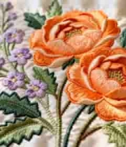  刺绣花卉图案素材2365#横屏 	 