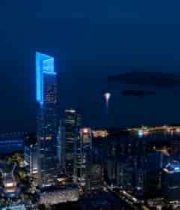  城市夜景高楼俯瞰画面970#横屏 	 