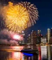  城市夜景烟花绽放1334#横屏 	 