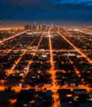  城市夜景鸟瞰全景2748#横屏 	 