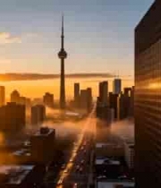  城市高楼日出景观24#横屏 	 