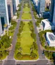  城市高楼与绿化航拍2930#横屏 	 - 