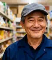  超市内戴帽男子正面特写722#横屏 	 -