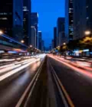  城市道路夜景车流素材1710#横屏 	 