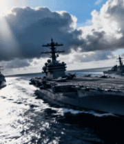 海上航行的航空母舰及舰艇885#横屏 