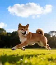  草地上奔跑的柴犬2026#横屏 	 