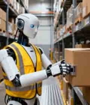  仓库中机器人搬运货物2261#横屏 	 - 