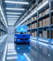  仓库内自动导引车运输货物1637#横屏 	 