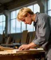  专注工作的金发木工3246#横屏 	 