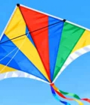  彩色风筝蓝天中飞翔710#横屏 	 