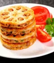  摆盘的莲藕肉饼美食素材2457#横屏 	 - 