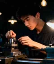  专注操作机床的青年3244#横屏 	 -