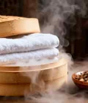  蒸笼热毛巾与中药材特写3150#横屏 	 