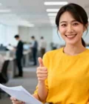  职场女性微笑点赞3166#横屏 	 