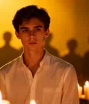  烛光下的白衣男子3230#横屏 	 