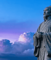 古代人物雕像与天空云彩素材3352#横