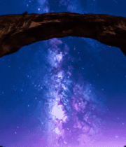 拱形岩石下的星空夜景4638#横屏 